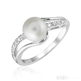 Cultured  Pearl & Diamond Ring