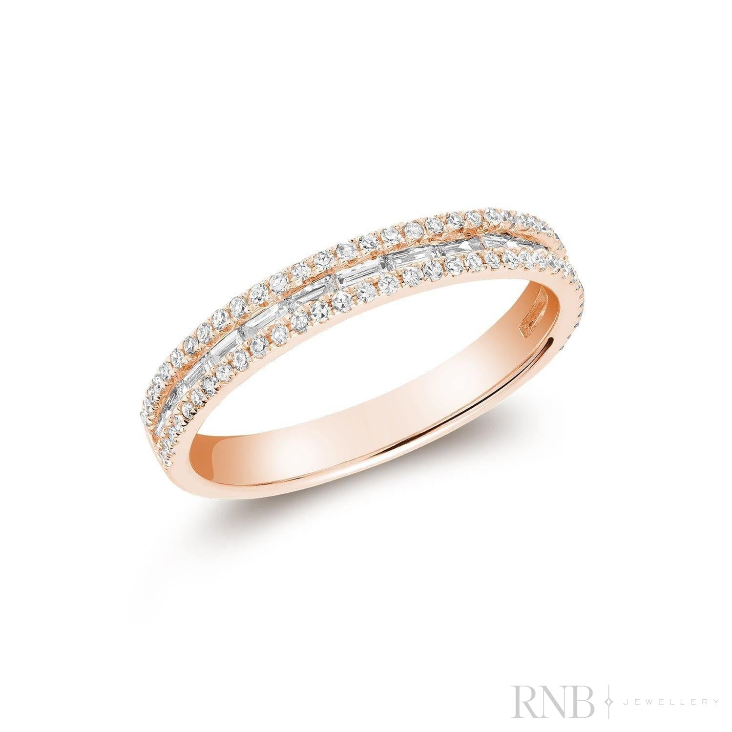 Semi Eternity Baguette & Round Diamond Ring