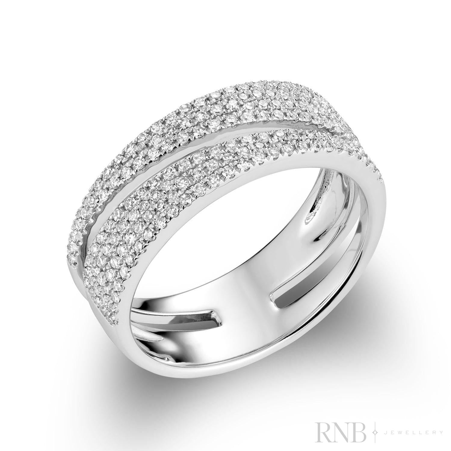 Wide Pave Fancy Diamond Ring