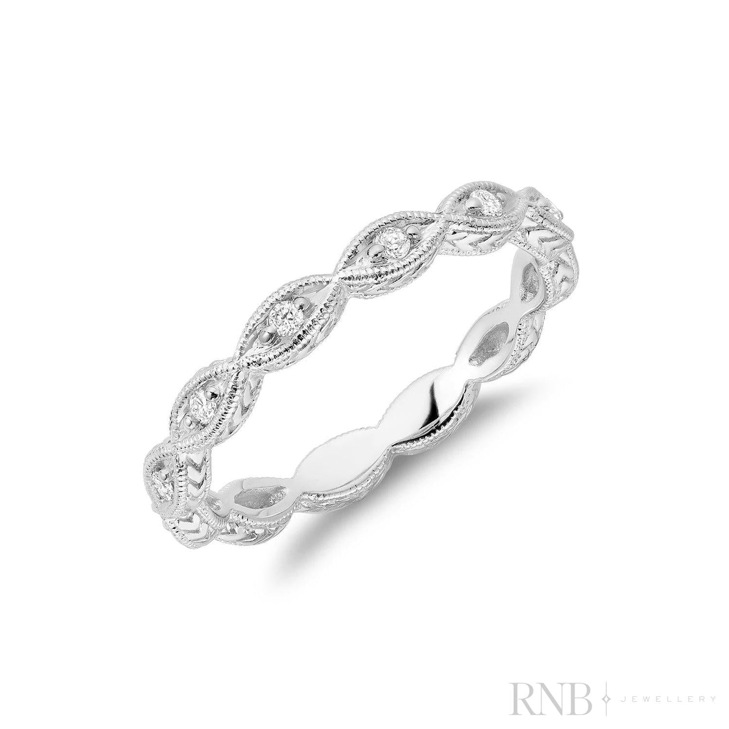 Milgrain Marquise Diamond Stackable Ring