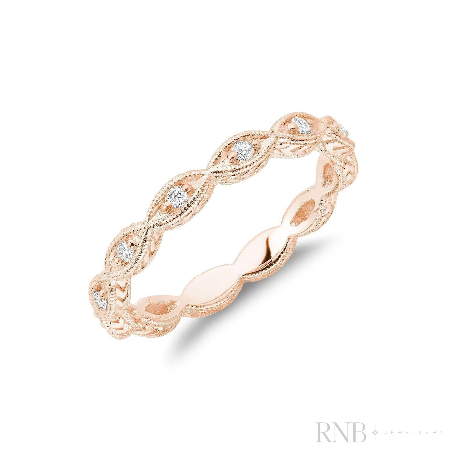 Milgrain Marquise Diamond Stackable Ring