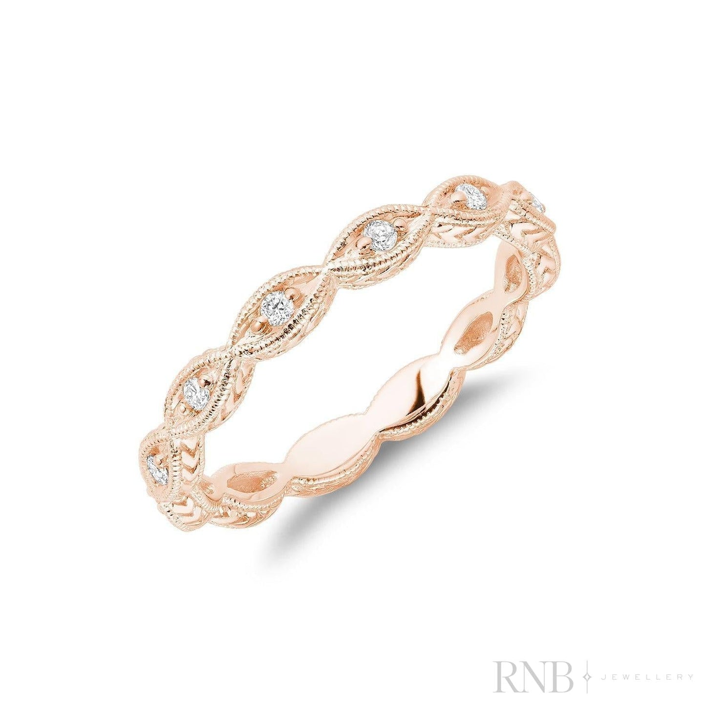 Milgrain Marquise Diamond Stackable Ring