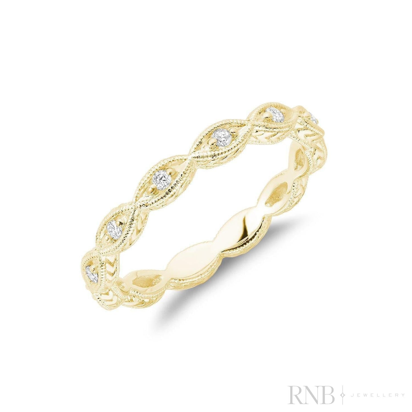 Milgrain Marquise Diamond Stackable Ring