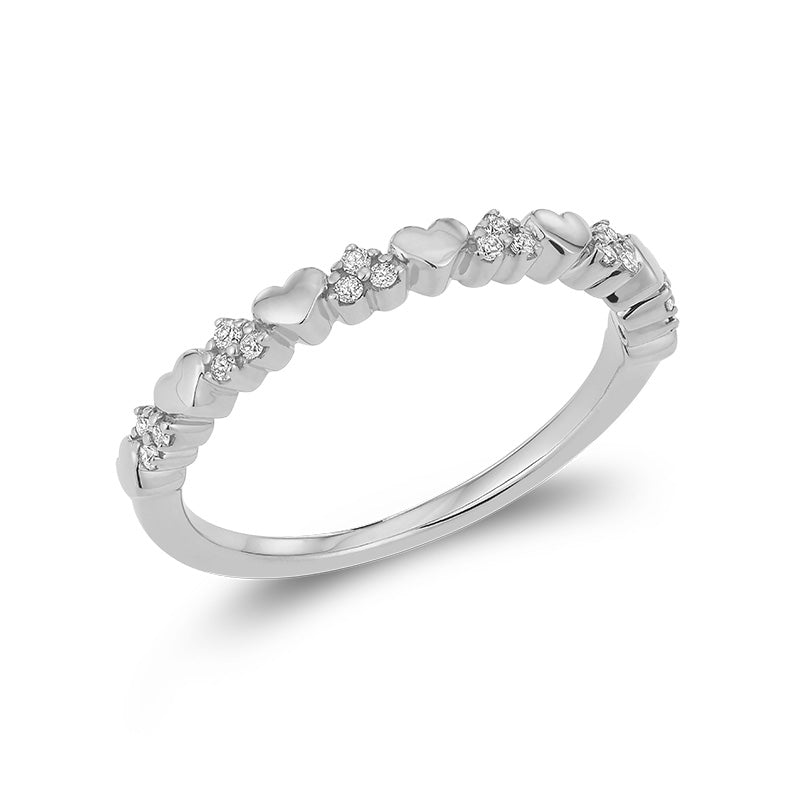 Semi-Eternity Hearts & Arrows Diamond Ring