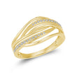 Sleek Polished Multi Row Wave Diamond Band