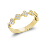 Semi-Eternity Clover Diamond Ring