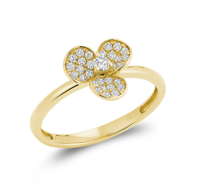 Three Leaf Clover Diamond Ring