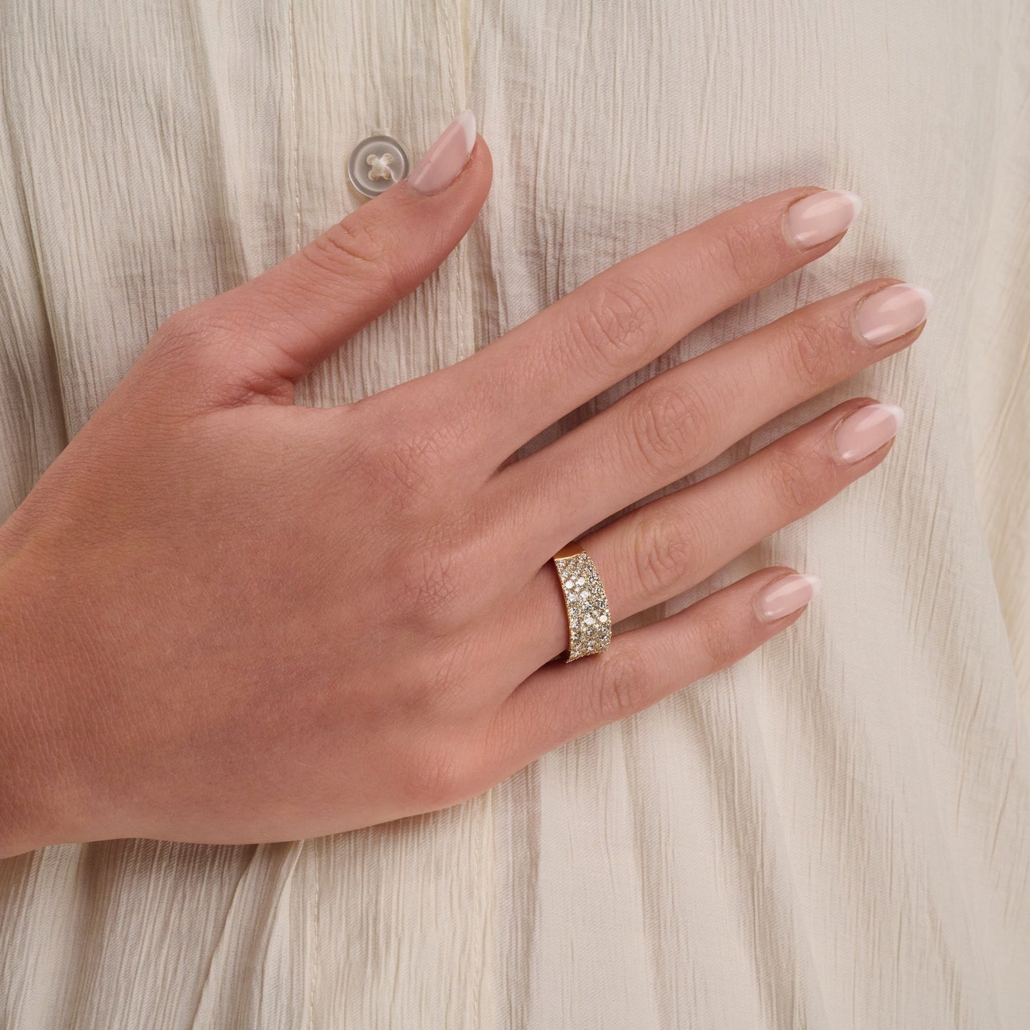 Wide Pave Diamond Band