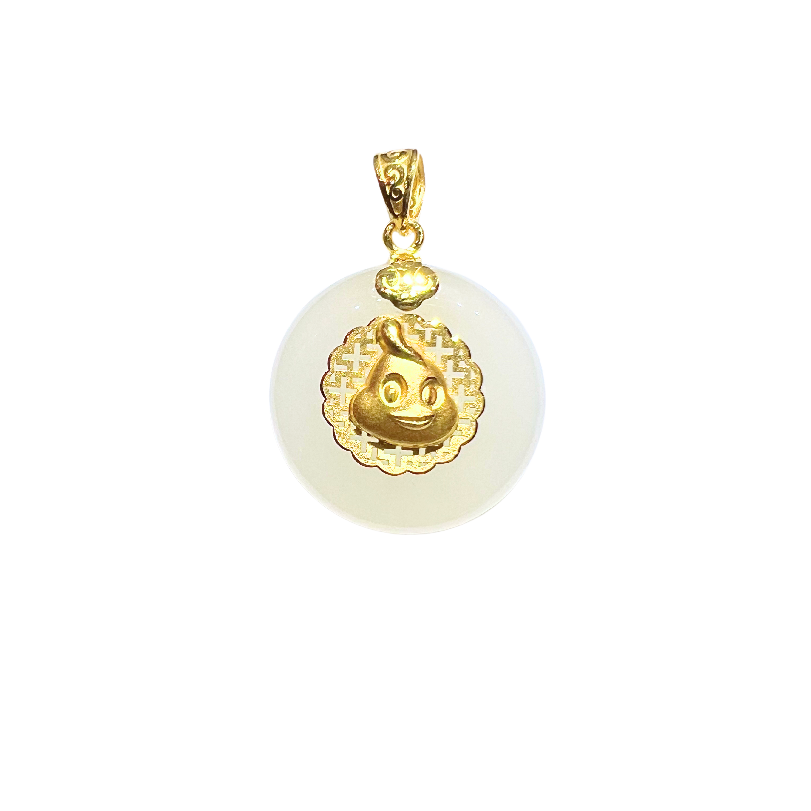 24K Hetian Jade Zodiac Pendant (Rooster)