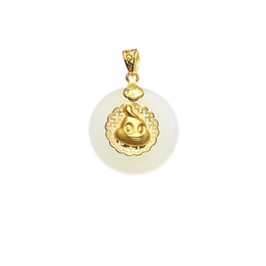 24K Hetian Jade Zodiac Pendant (Rooster)