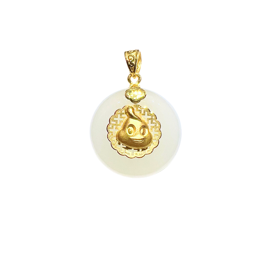 24K Hetian Jade Zodiac Pendant (Rooster)