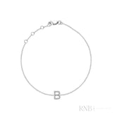 Mini Block Initial Diamond Bracelet