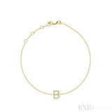 Mini Block Initial Diamond Bracelet