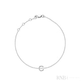 Mini Block Initial Diamond Bracelet