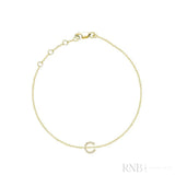 Mini Block Initial Diamond Bracelet