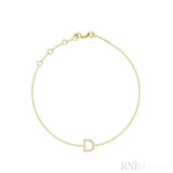 Mini Block Initial Diamond Bracelet