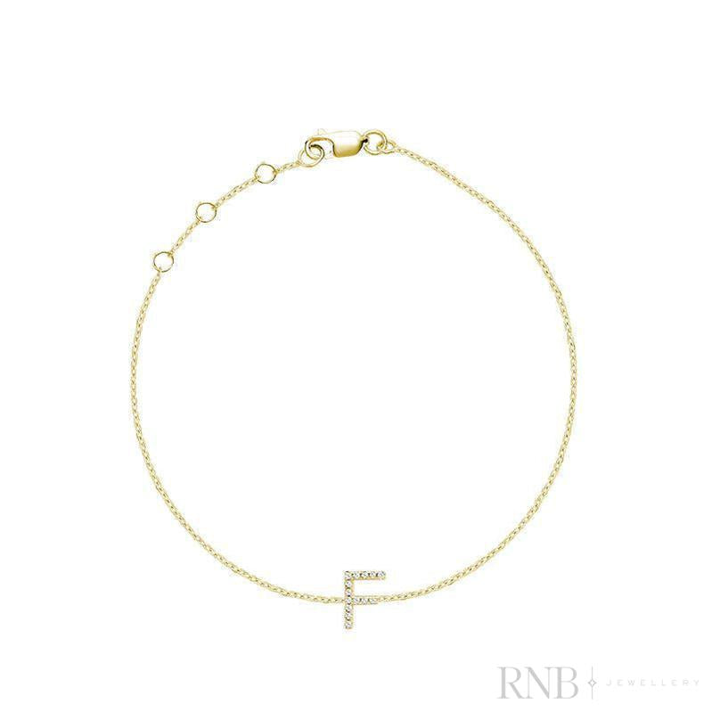 Mini Block Initial Diamond Bracelet