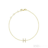 Mini Block Initial Diamond Bracelet