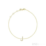 Mini Block Initial Diamond Bracelet