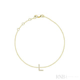 Mini Block Initial Diamond Bracelet