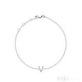 Mini Block Initial Diamond Bracelet