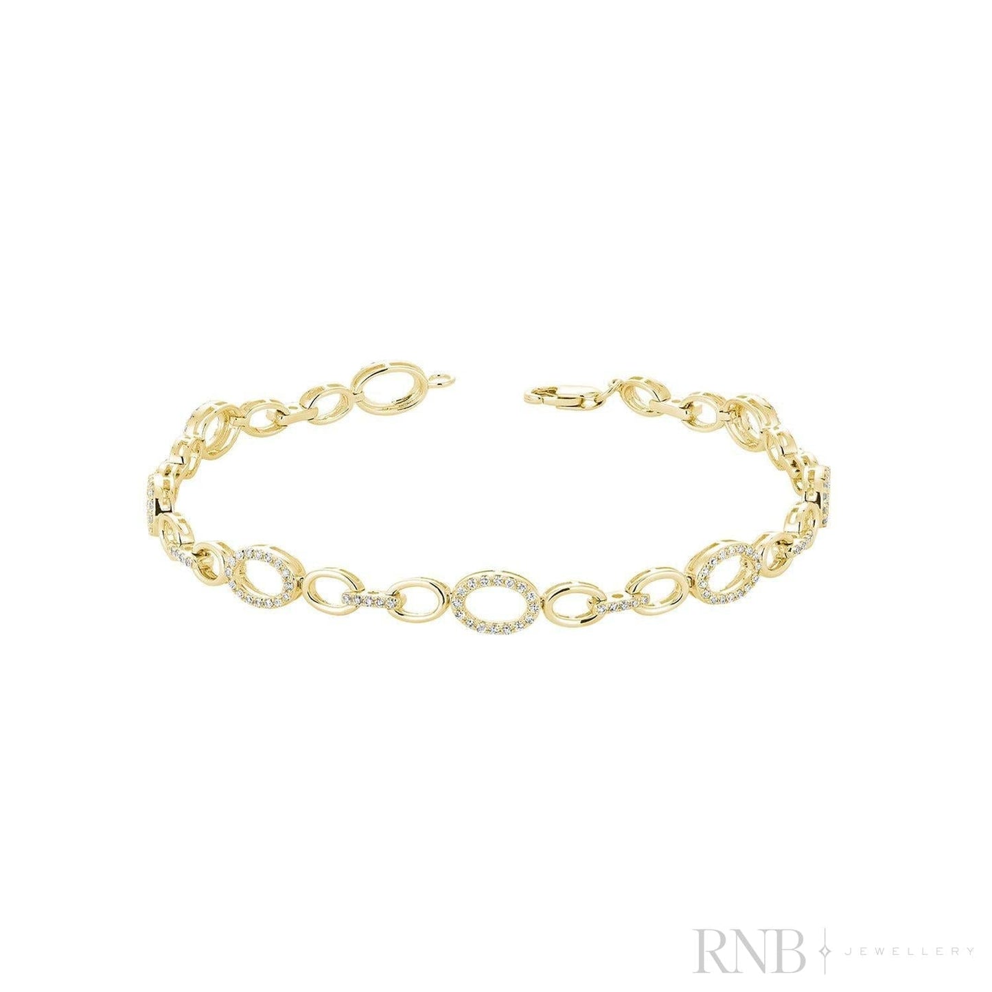Oval Shape Diamond Halo Bracelet
