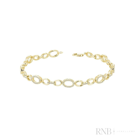 Oval Shape Diamond Halo Bracelet