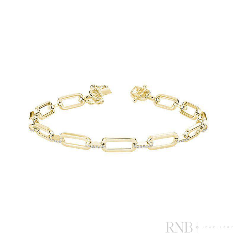 Paper Clip Diamond Bracelet