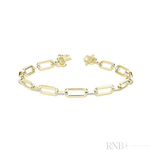 Paper Clip Diamond Bracelet