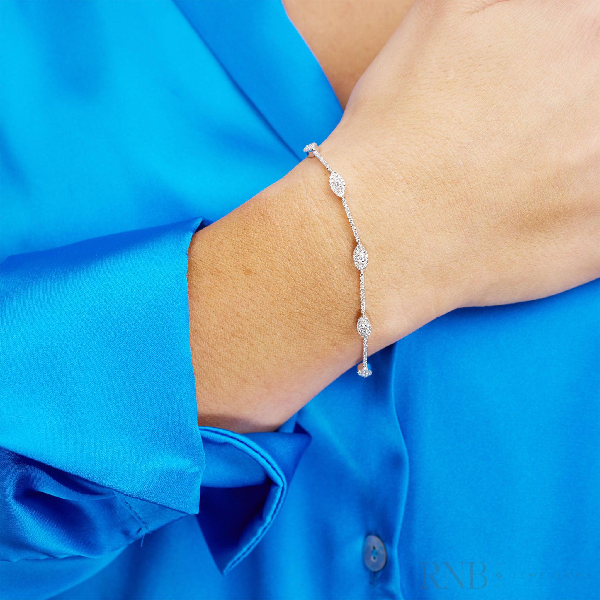 Marquise Shape Tennis Diamond Bracelet