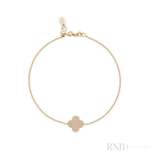 Pave Clover Diamond Bracelet