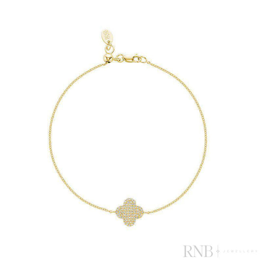 Pave Clover Diamond Bracelet