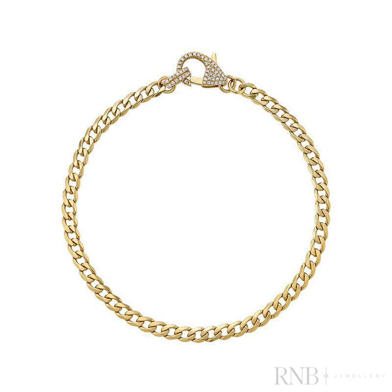Cuban Link with Diamond Clasp Bracelet