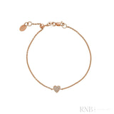Heart Shape Pave Diamond Bracelet