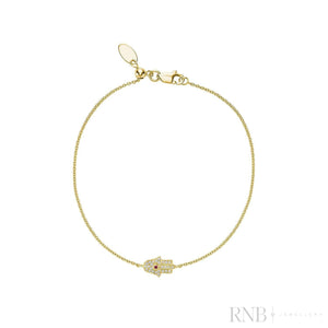 Precious Stone & Diamond Hamsa Bracelet-RNB Jewellery