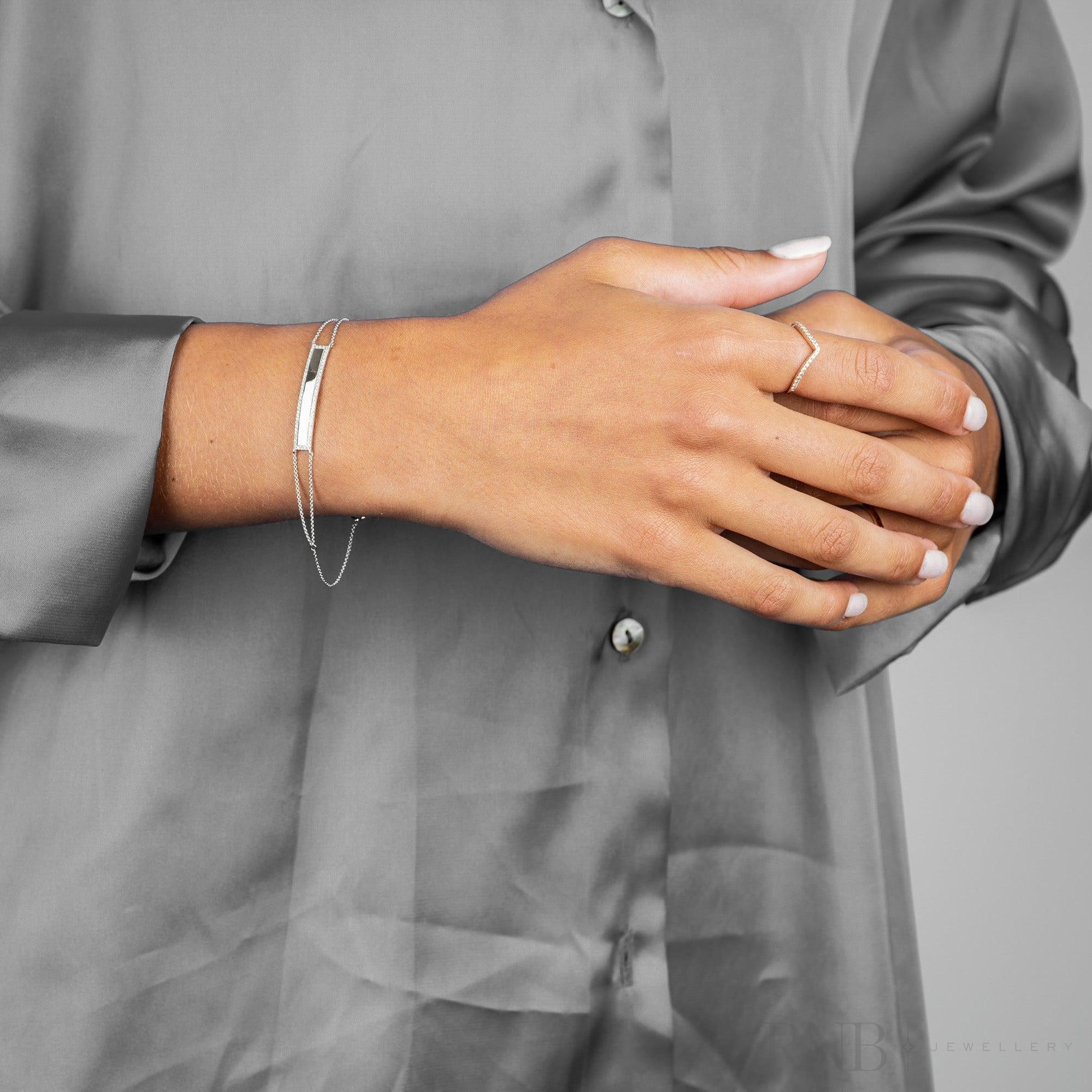 I.D. Plate Diamond Bracelet