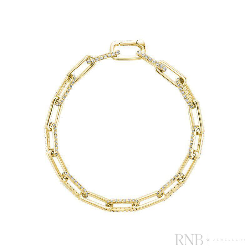 Paper Clip Diamond Bracelet