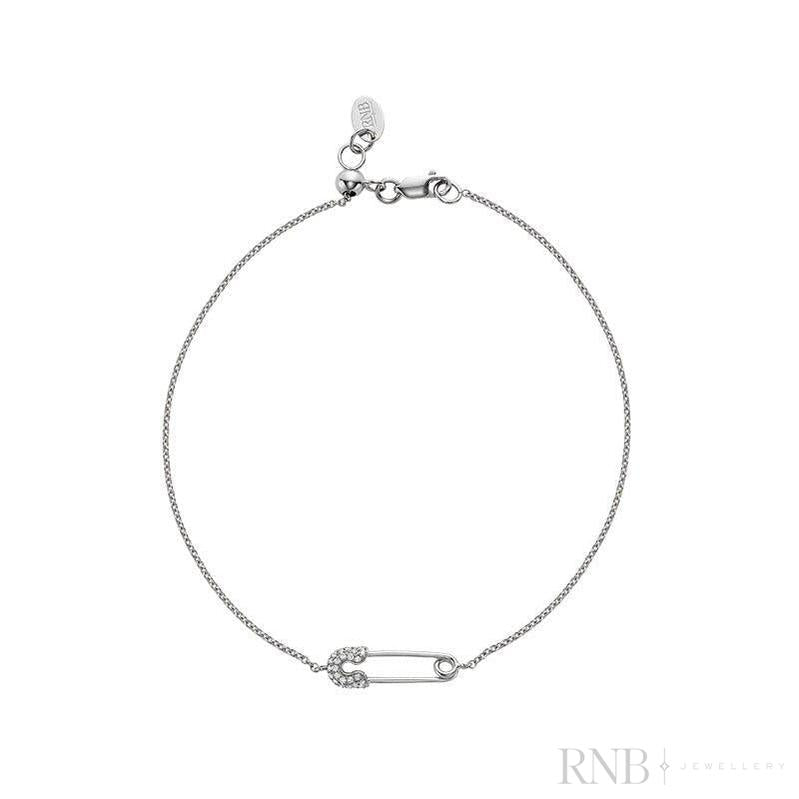 Safety Pin Diamond Bracelet