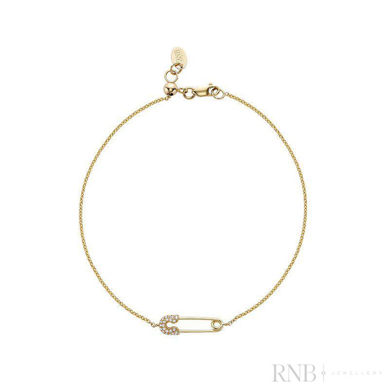 Safety Pin Diamond Bracelet