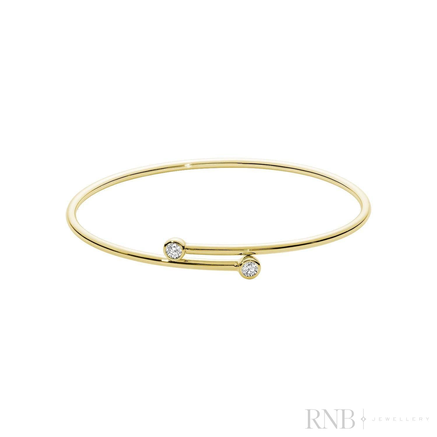 Bezel Diamond Flexi Twist Bangle Bracelet