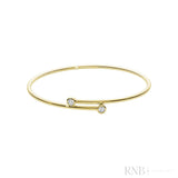 Bezel Diamond Flexi Twist Bangle Bracelet