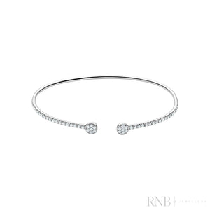 Open Pave Diamond Bangle-RNB Jewellery