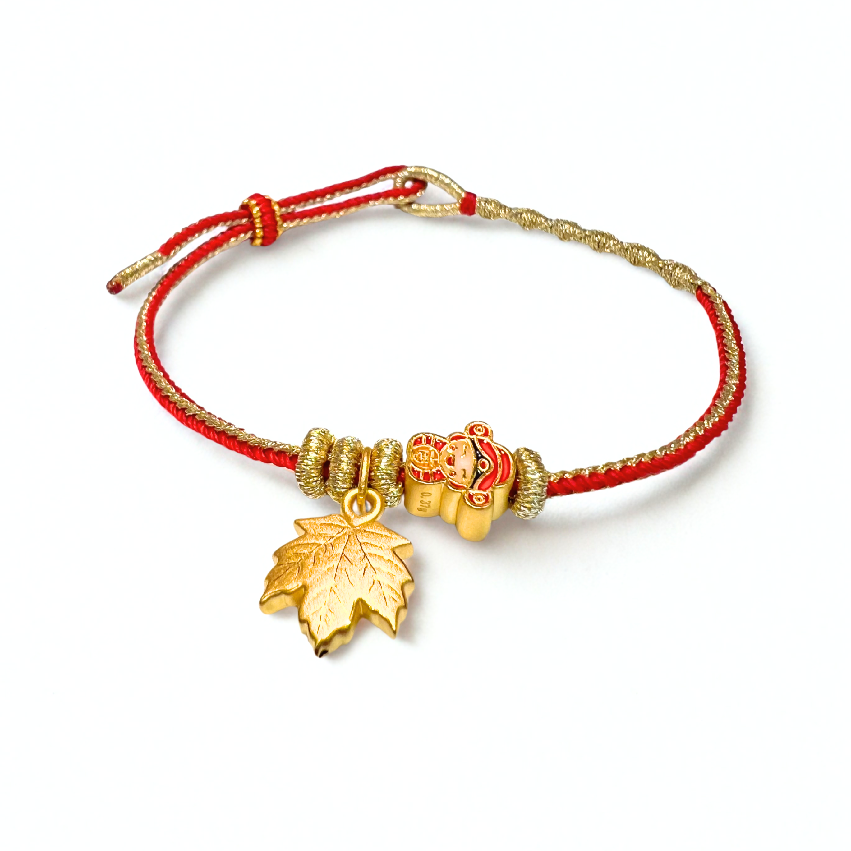 24K Gold Bracelet (Maple Leaf, God Of Fortune)