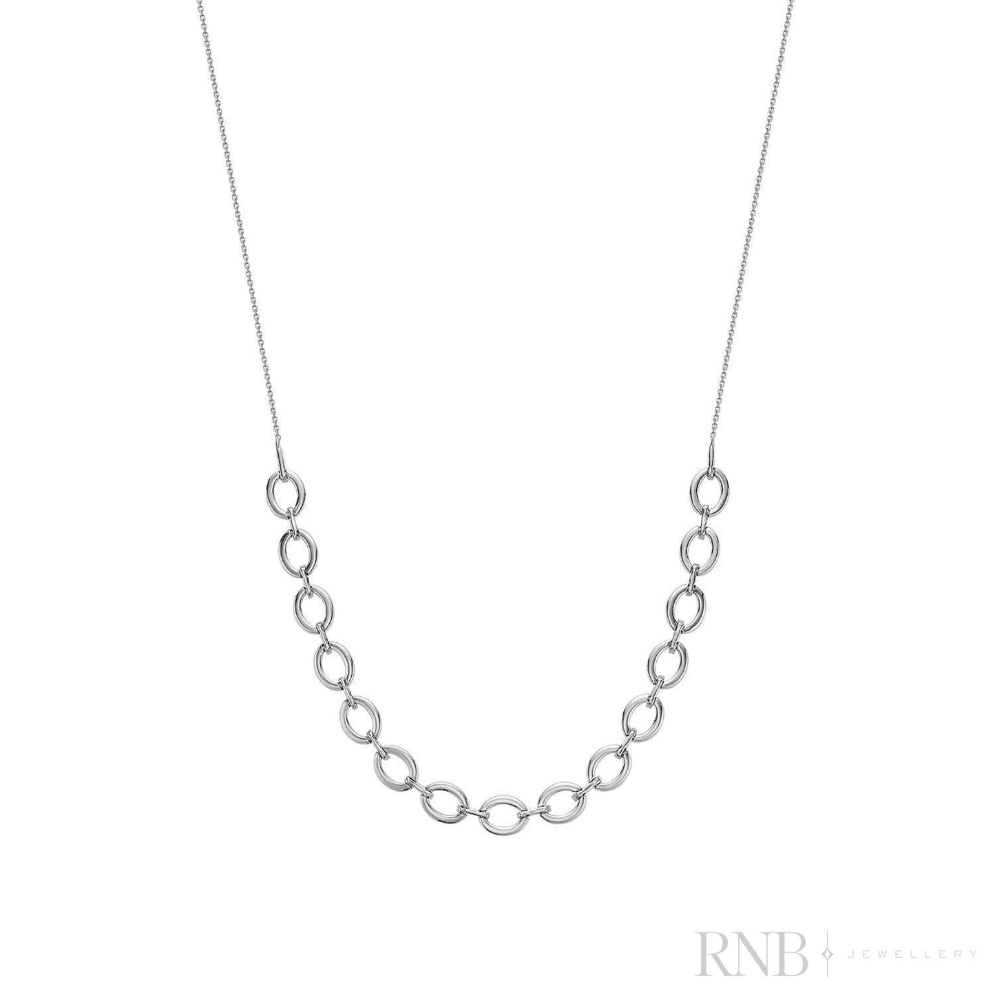 Elongated Oval Diamond Necklace
