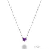 Bezel Set Precious Stone Necklace