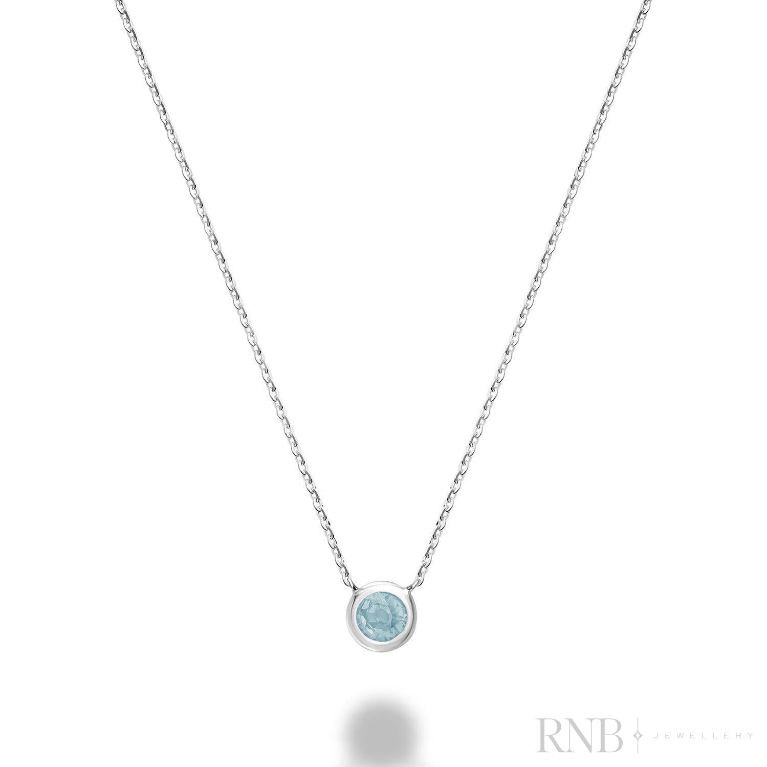 Bezel Set Precious Stone Necklace