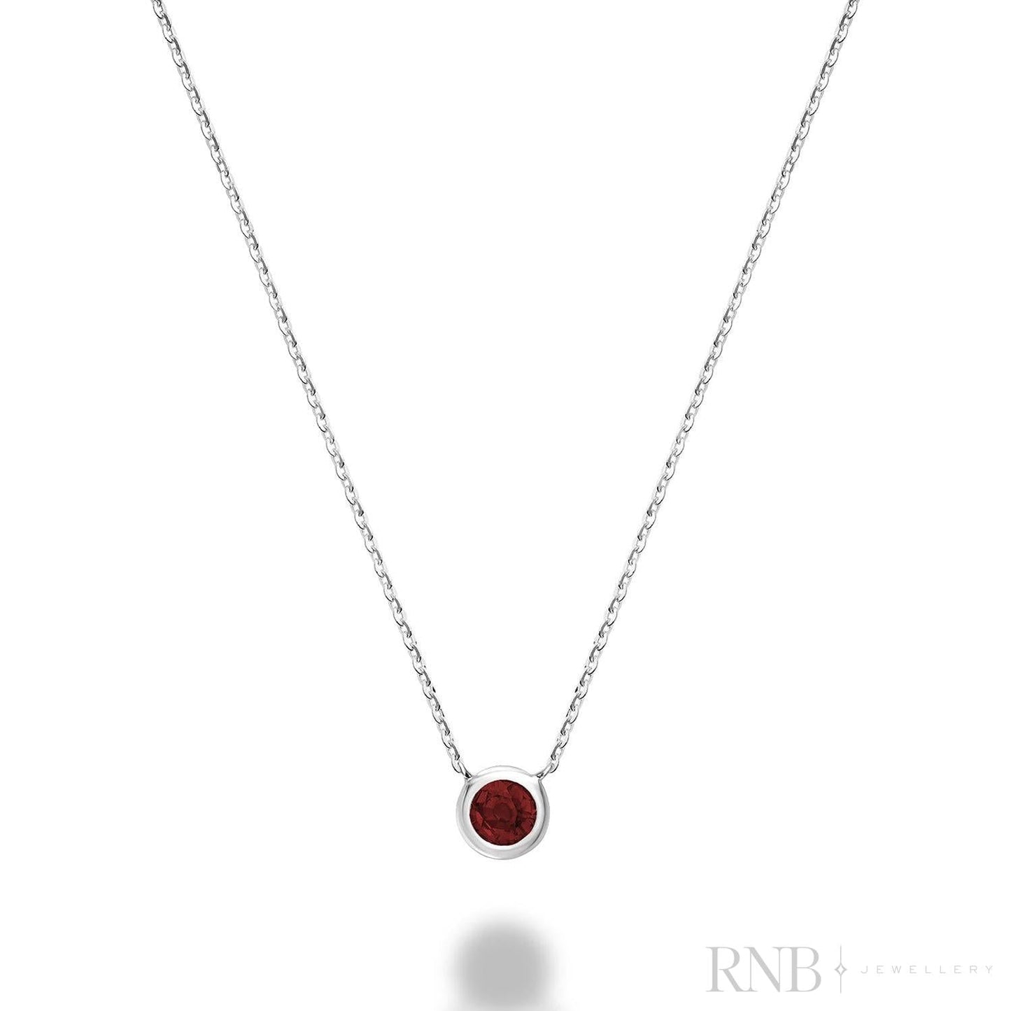 Bezel Set Precious Stone Necklace