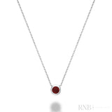Bezel Set Precious Stone Necklace