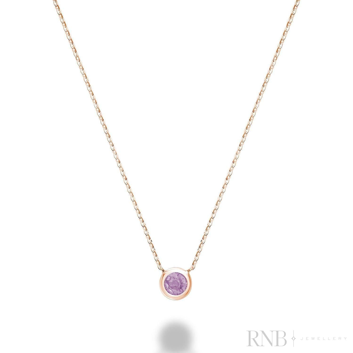 Bezel Set Precious Stone Necklace