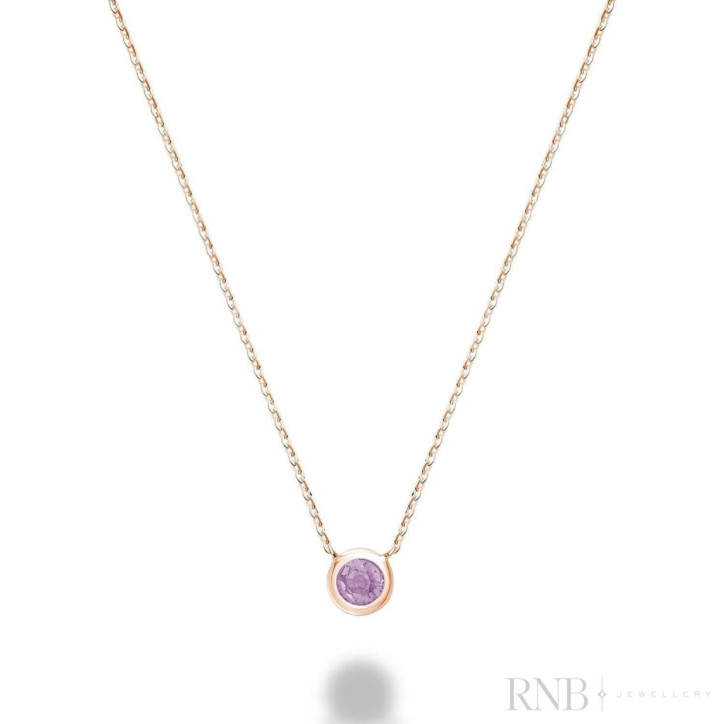 Bezel Set Precious Stone Necklace